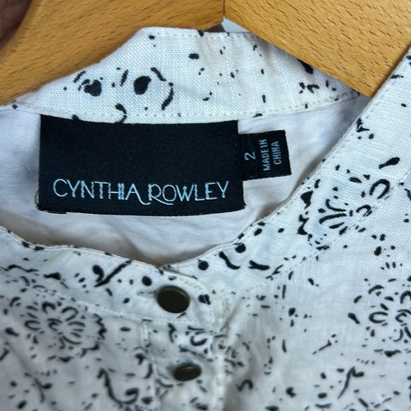 Cynthia Rowley 100% Linen Sz 2 Sleeveless Patterned Mini Dress English country - Picture 12 of 13